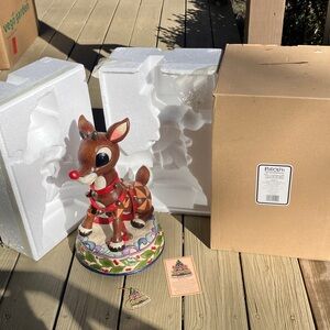 Rudolph Reindeer Jim Shore 4013875 15” Nose Lights Up